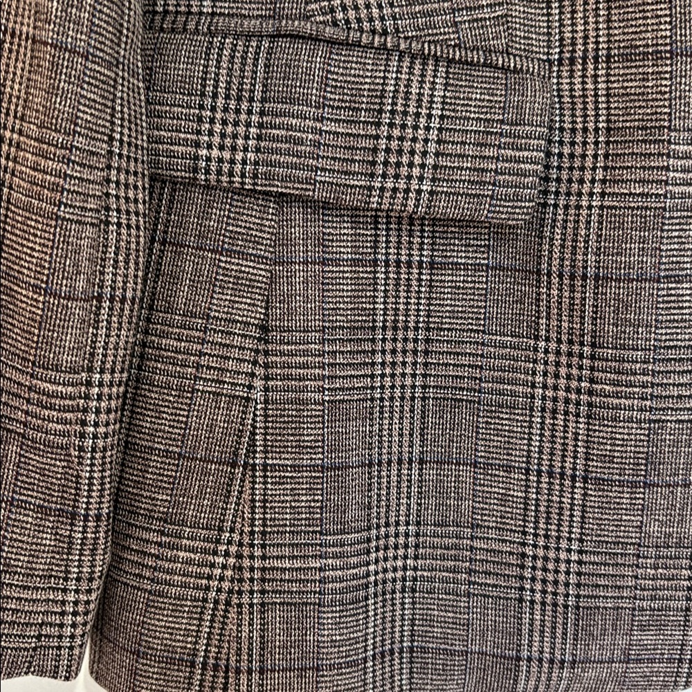 Ann Taylor Brown Plaid One Button Blazer - Picture 7 of 11